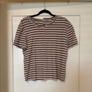 Splendid Striped Black and light Pink Women's Top